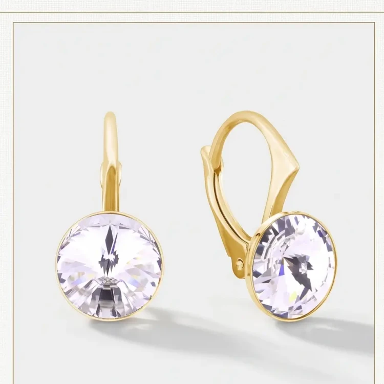 Damskie kolczyki z okrągłymi kryształami Swarovski® 8 mm o przejrzystym, diamentowym blasku