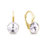 Kolczyki srebrne pozłacane z okrągłymi kryształami Swarovski® 8 mm Crystal