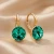 Kolczyki z pozłacanego srebra z okrągłymi kryształami Swarovski® Majestic Green