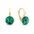 Kolczyki srebrne pozłacane z okrągłymi kryształami Swarovski® 8 mm Majestic Green