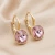 Damskie kolczyki pozłacane z różowymi kryształami Swarovski® 8 mm