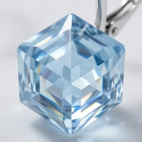 Srebrne kolczyki z kryształami Swarovski® w kształcie kostek Aquamarine