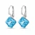 Kolczyki srebrne z kostkami Swarovski® 8 mm Aquamarine