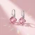 Delikatne kolczyki damskie z różowymi kryształami Swarovski® w kształcie kostek