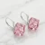 Srebrne kolczyki z kostkami Swarovski® Light Rose w delikatnym różowym odcieniu