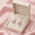Kolczyki damskie z kryształami Swarovski® kostka 8 mm Light Rose