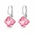 Kolczyki srebrne z kostkami Swarovski® 8 mm Light Rose