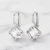 Damskie kolczyki srebrne z bezbarwnymi kostkami Swarovski® 8 mm