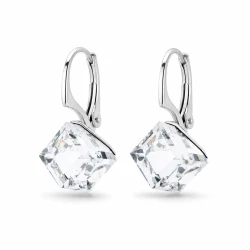 Kolczyki srebrne z kryształami Swarovski® kostki 8 mm Crystal
