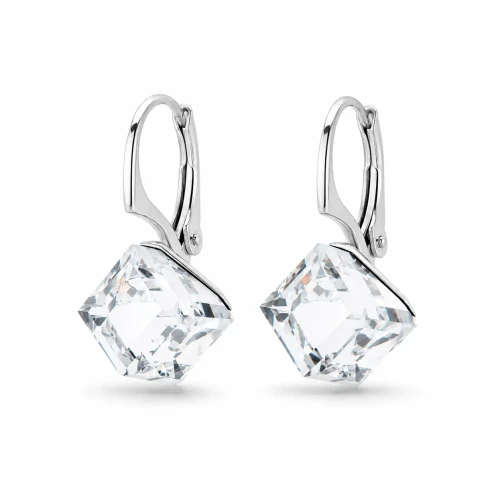 Kolczyki srebrne z kostkami Swarovski® 8 mm Crystal