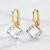 Damskie kolczyki srebrne pozłacane z bezbarwnymi kostkami Swarovski® 8 mm