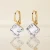 Delikatne kolczyki damskie z przezroczystymi kryształami Swarovski® cube Crystal