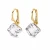 Kolczyki srebrne pozłacane z kostkami Swarovski® 8 mm Crystal