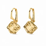 Kolczyki srebrne pozłacane z kryształami Swarovski® kostki 8 mm Golden Shadow