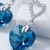 Damskie kolczyki srebrne z niebieskimi kryształami Swarovski® serce