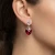 Damskie kolczyki srebrne z kryształami Swarovski® serce w kolorze Scarlet