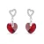 Kolczyki srebrne z kryształami Swarovski® serca 10 mm Scarlet