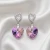 Damskie kolczyki srebrne z wielobarwnymi kryształami Swarovski® serce