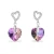 Kolczyki srebrne z kryształami Swarovski® serca 10 mm Vitrail Light