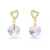 Kolczyki srebrne pozłacane z kryształami Swarovski® serca 10 mm Aurore Boreale