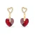 Kolczyki srebrne pozłacane z kryształami Swarovski® serca 10 mm Scarlet