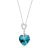 Naszyjnik srebrny z kryształem Swarovski® serce 14 mm Bermuda Blue