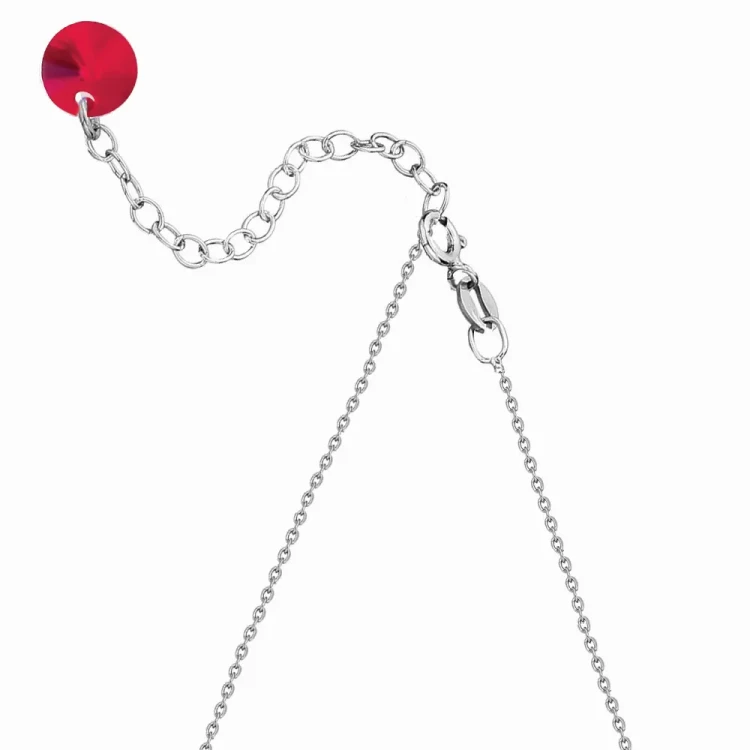 Naszyjnik damski ze srebra z kryształem Swarovski® serce 14 mm w czerwonym odcieniu