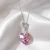 Delikatny naszyjnik damski z kryształem Swarovski® serce o różowo-fioletowych refleksach