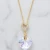 Pozłacany naszyjnik z kryształem Swarovski® w kształcie serca 14 mm Aurore Boreale