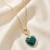 Damski naszyjnik srebrny pozłacany z kryształem Swarovski® serce Emerald