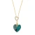 Naszyjnik srebrny pozłacany z kryształem Swarovski® serce 14 mm Emerald
