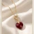 Elegancki pozłacany naszyjnik z kryształem Swarovski® serce w kolorze Scarlet