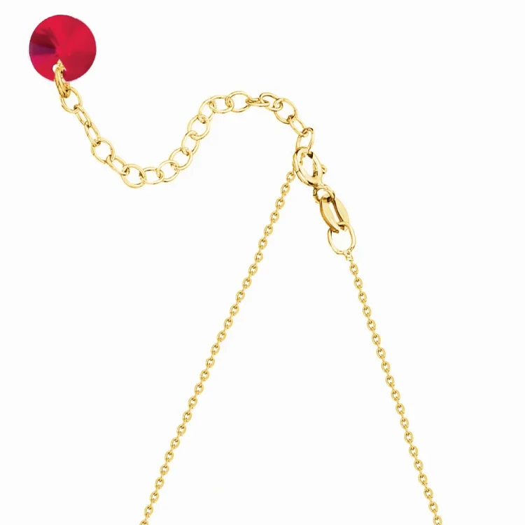 Pozłacany srebrny naszyjnik z lśniącym kryształem Swarovski® Scarlet w kształcie serca