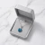 Naszyjnik ze srebra z kryształem Swarovski® serce w kolorze Bermuda Blue