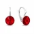 Kolczyki srebrne z okrągłymi kryształami Swarovski® Scarlet 8 mm