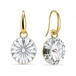 Kolczyki srebrne pozłacane wiszące z kryształami Swarovski® 10 mm Crystal