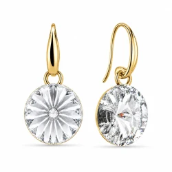 Kolczyki srebrne pozłacane wiszące z kryształami Swarovski® 10 mm Crystal