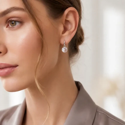 Pozłacane kolczyki wiszące z kryształami Swarovski® Crystal 10 mm