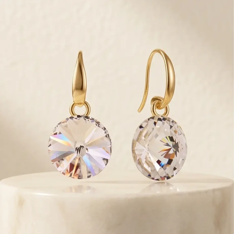 Kolczyki damskie wiszące z kryształami Swarovski® Crystal o diamentowym blasku