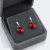 Wiszące kolczyki ze srebra z kryształami Swarovski® w kolorze Scarlet