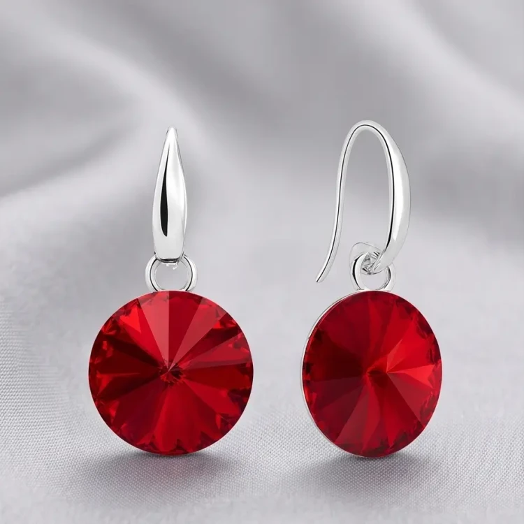 Eleganckie srebrne kolczyki z kryształami Swarovski® Scarlet