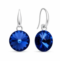 Kolczyki srebrne wiszące z kryształami Swarovski® 10 mm Sapphire