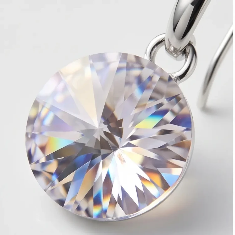 Srebrne kolczyki z dużymi kryształami Swarovski® Crystal 10 mm
