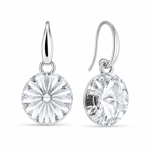 Kolczyki srebrne wiszące z kryształami Swarovski® 10 mm Crystal