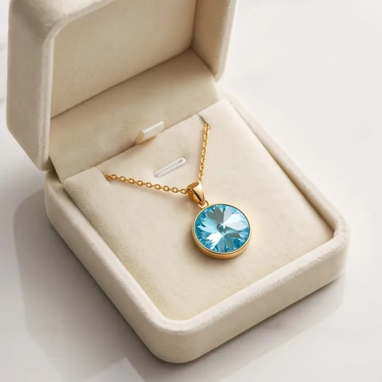 Naszyjnik Swarovski w kolorze turkusowym