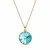 Naszyjnik srebrny pozłacany z okrągłym kryształem Swarovski® 12 mm Light Turquoise