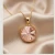 Damski naszyjnik srebrny pozłacany z różowym kryształem Swarovski®