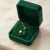 Elegancki pozłacany naszyjnik z kryształem Swarovski® 12 mm w kolorze Majestic Green