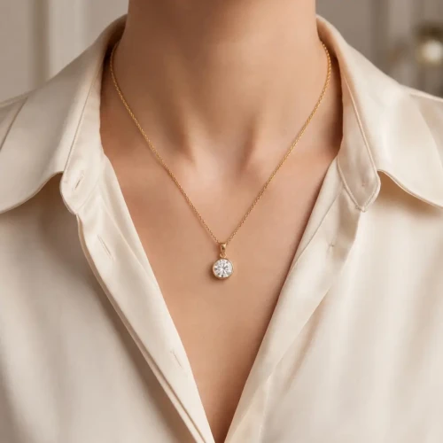 Pozłacany naszyjnik z kryształem Swarovski® Crystal 12 mm