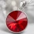 Naszyjnik ze srebra z okrągłym kryształem Swarovski® w kolorze Scarlet